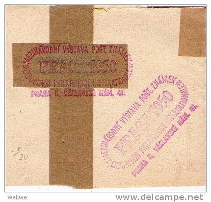 Tsc159/ CSSR - Streifband 1950 Mit Sonderstempel Löwenwappen, Rot - Briefe U. Dokumente