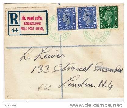 Tsc163/ Feldpost 44 Als Einschreiben Nach London 1943 - Briefe U. Dokumente