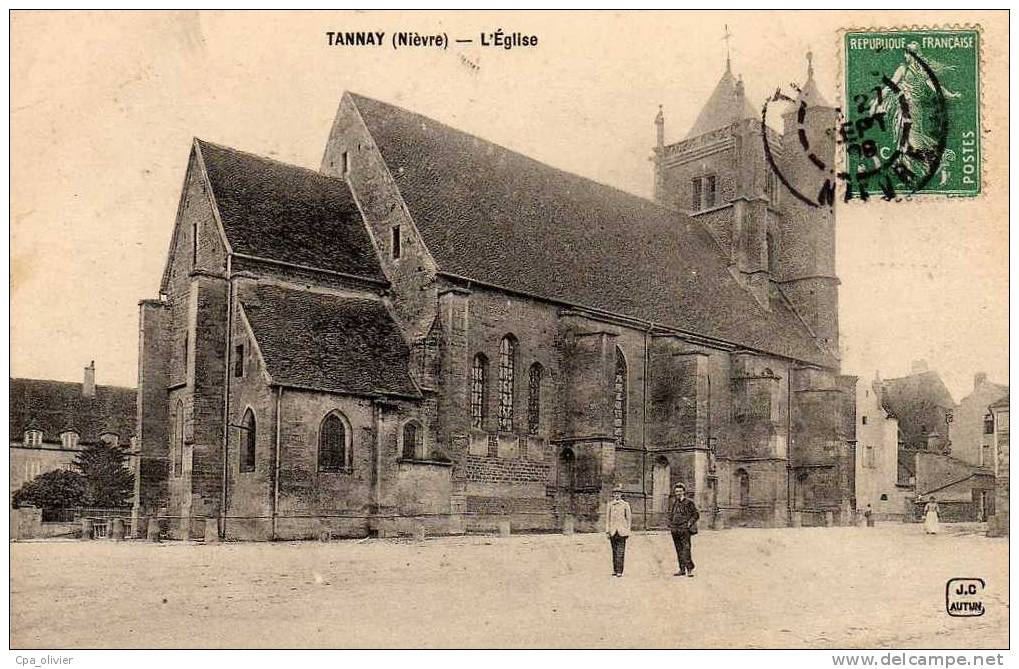 58 TANNAY Eglise, Animée, Ed JC, 1909 - Tannay