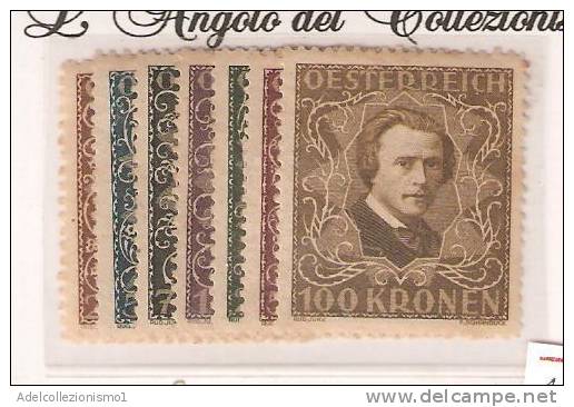 10063) 1922 AUSTRIA/OSTERREICH, N° 290A/296A 7 Valori MLH* - Unused Stamps
