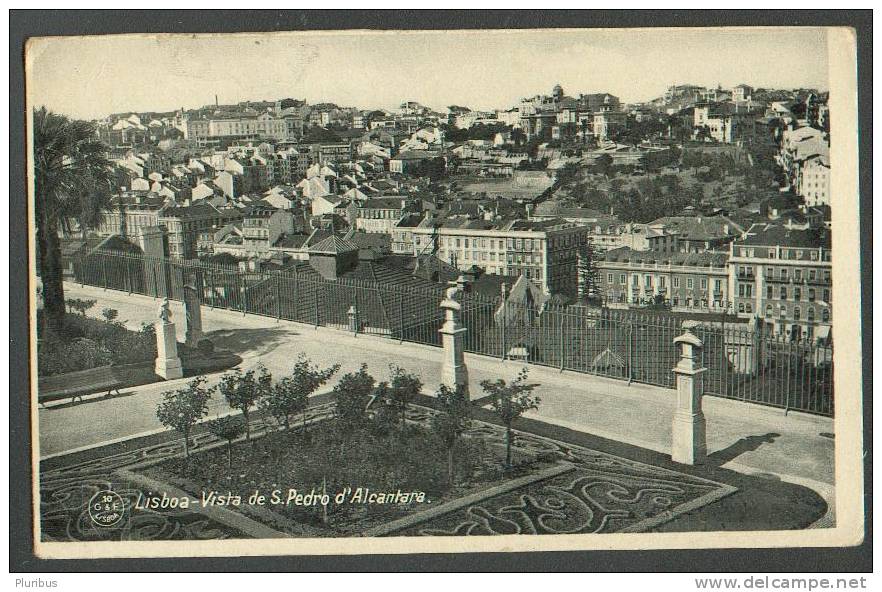 PORTUGAL LISSABON LISBOA VISTA DE S.PEDRO D`ALCANTARA , VINTAGE PC - Lisboa