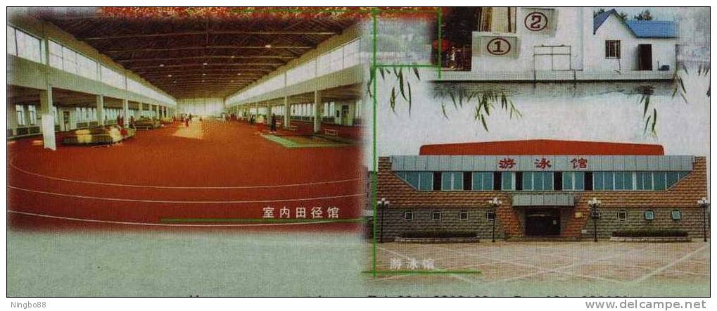 Indoor Gymnasium,swimming Gymnasium,China 2002 Shenyang Institute Of Physical Education Advertising Pre-stamped Card - Zwemmen