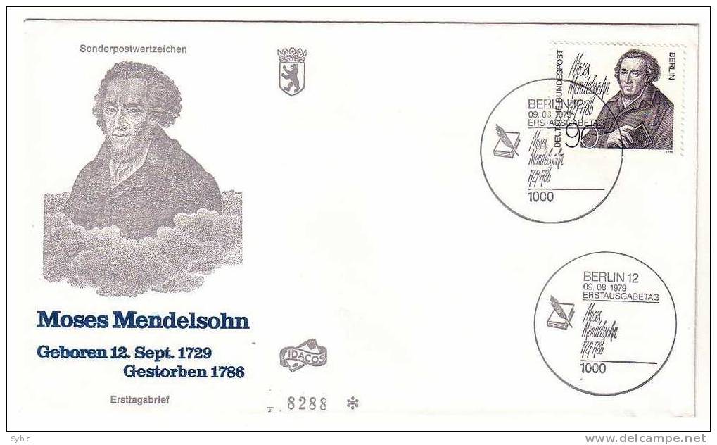 ALLEMAGNE - Berlin - FDC / Ersttag / 1er Jour - 09/08/1979 - Mendelsohn - Covers & Documents