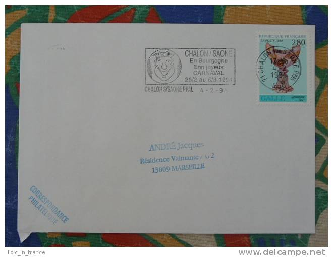 Flamme Postmark Carnaval 1994 Chalon Sur Saone - Carnaval