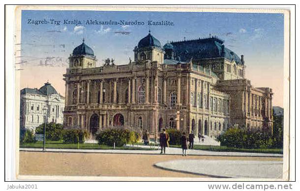 #032 CROATIA ZAGREB  OPERA HOUSE THEATER OLD POSTCARD - Croatia