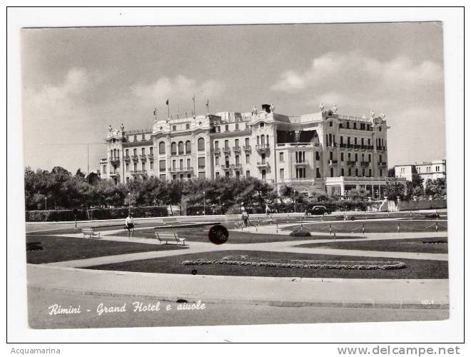 RIMINI - Grand Hotel E Aiuole - Cartolina FG BN V 1962 - Rimini