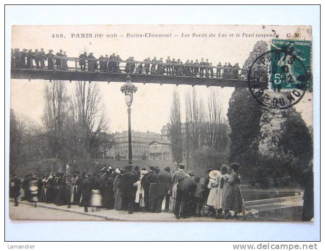 CPA - 75 - Buttes Chaumont - Pont Suspendu - District 19