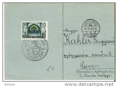 Ung192/ - UNGARN - Banffyhunyad 21.9.40 Wieder Ungarisch - Lettres & Documents