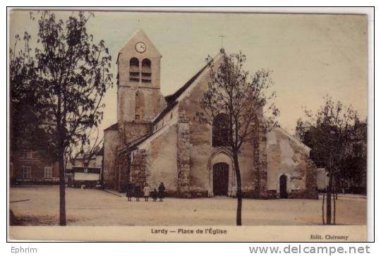 LARDY - Place De L'Eglise Colorisée - Lardy