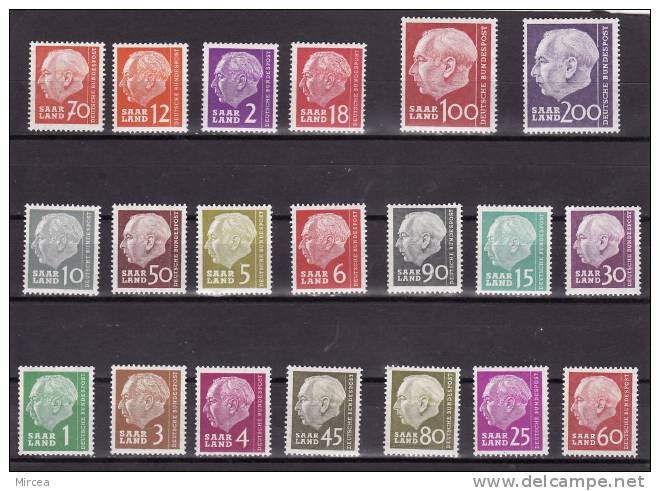 Sarre 1957 - Michel 380/99 Neufs**(d) - Unused Stamps