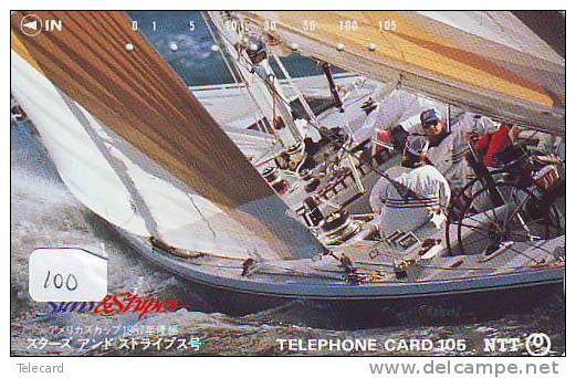 VOILIER (100) Sailing Zeilen Segeln BATEAU Segelschiff Schiff SAILING BOAT Telecarte Japan Phonecard - Boten