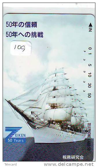 VOILIER (109) Sailing Zeilen Segeln BATEAU Segelschiff Schiff SAILING BOAT Telecarte Japan Phonecard - Boats