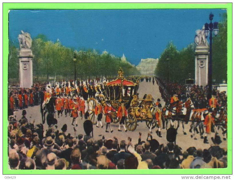 ROYAL FAMILY - BUCKINGHAM PALACE, LONDON - THE CORONATION PROCESSION - ANIMATED - TRAVEL IN 1964 - - Familles Royales