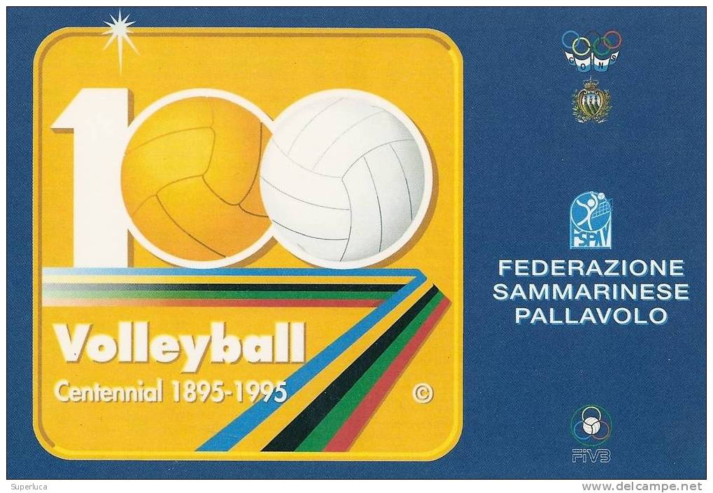 Card Per I 100 Anni Federazione Sammarinese Pallavolo - Volleybal