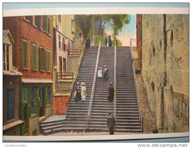 9852  CANADA    QUEBEC  BREAKNECK STEPS    AÑOS / YEARS / ANNI  1920 - Québec - La Cité