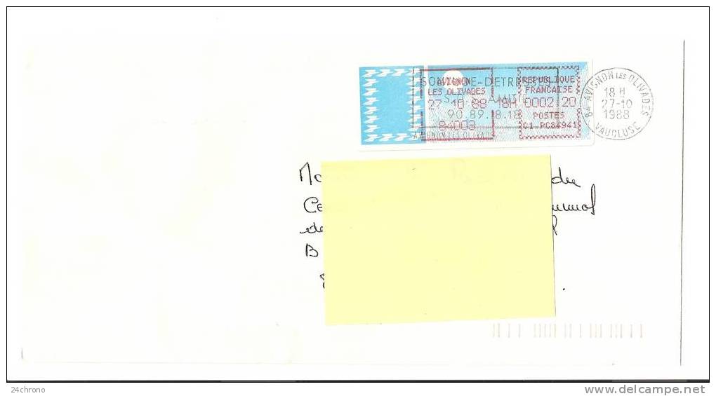 MOG Vignette D´ Affranchissement: Avignon Les Olivades 27 Octobre 1988 - 1988 Type « Comète »