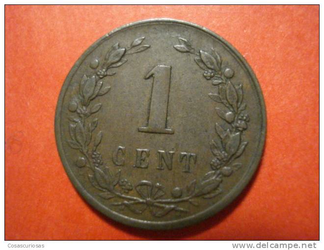 9236 NETHERLANDS HOLANDA HOLLAND   1 CENT       AÑO / YEAR  1878 MBC+/VF+ - 1849-1890 : Willem III