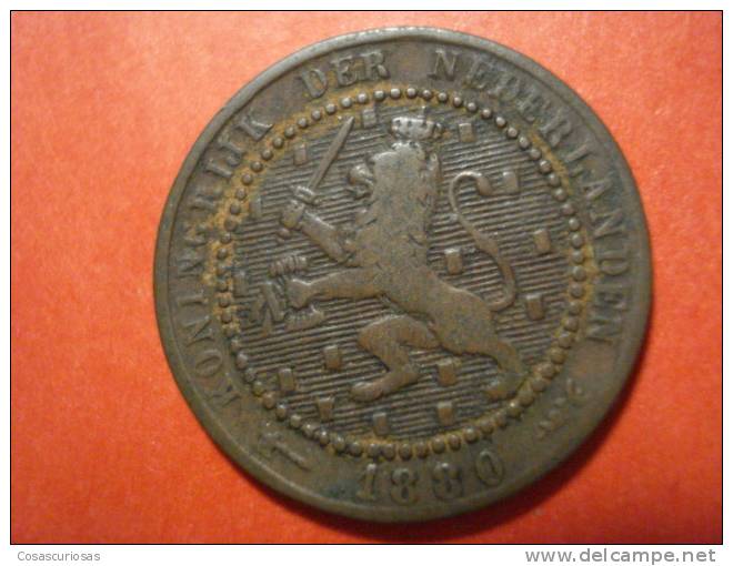 9242  NETHERLANDS HOLANDA HOLLAND   1 CENT       AÑO / YEAR  1880  MBC-/VF- - 1849-1890 : Willem III