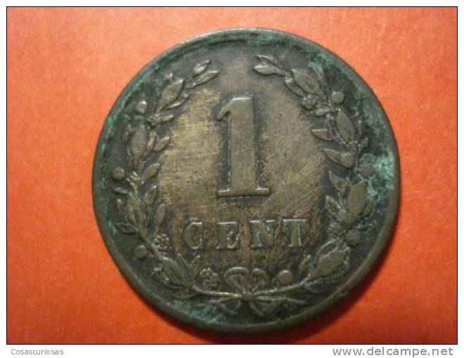 9244  NETHERLANDS HOLANDA HOLLAND   1 CENT       AÑO / YEAR  1878   BC / FINE - 1849-1890 : Willem III