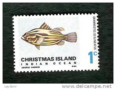 Christmas Island - Golden Striped Grouper - Scott # 22 - Mint Never-Hinged - Christmas Island