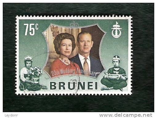 Brunei - Siver Wedding Issue 1972 - Queen Elizabeth And Prince Philip Scott # 187 - Brunei (1984-...)