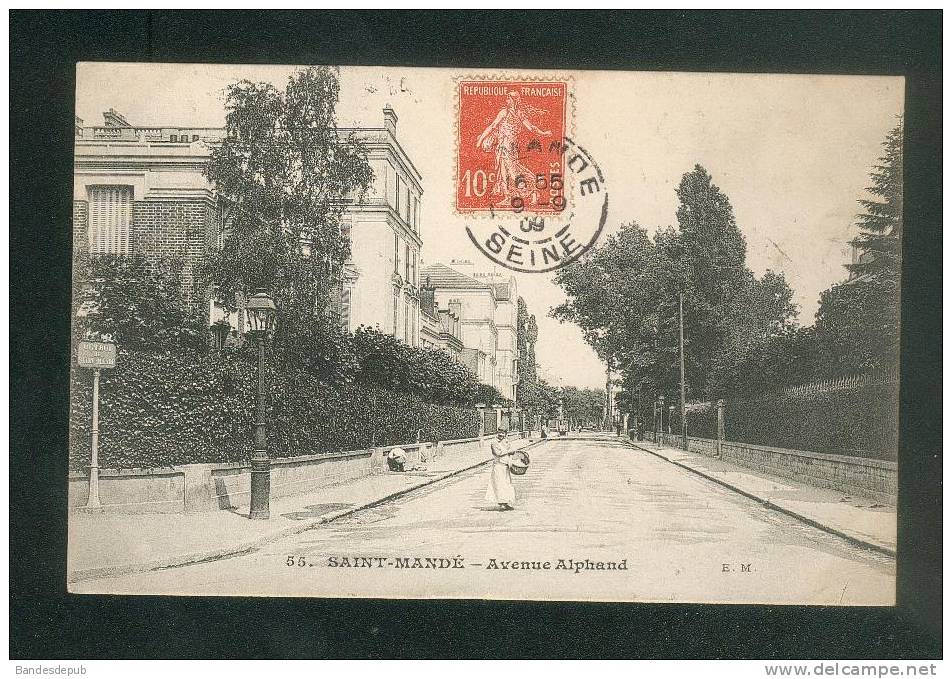Saint Mandé (94) - Avenue Alphand ( Animée E.M. 55 Voyagé En 1909) - Saint Mande