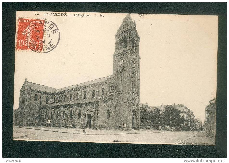 Saint Mandé (94) - L' église ( E.M. 74 Voyagé En 1909) - Saint Mande