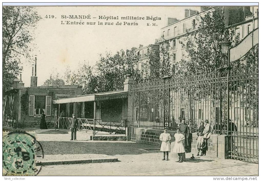 SAINT-MANDE - Hôpital Militaire Bégin - L'Entrée Sur La Rue De Paris - Saint Mande