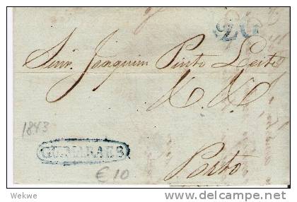POR001 - PORTUGAL -   / Schöner Brief,  Guymaraes 1843 Mit Briefinhalt, Nach Porto - ...-1853 Vorphilatelie
