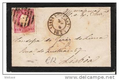 Por009/    - PORTUGAL - Do Cast 1875 Mit Luis I Nach Lissabon - Storia Postale