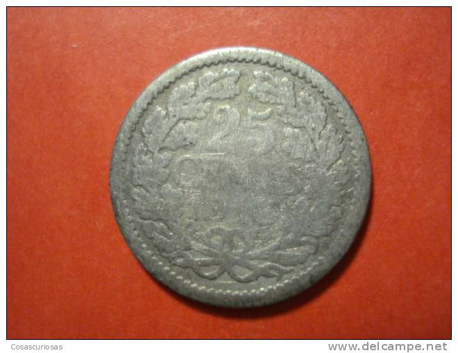 9254  NETHERLANDS HOLANDA HOLLAND   25 CENTS   SILVER COIN     AÑO / YEAR  1913  BC / FINE - 25 Centavos