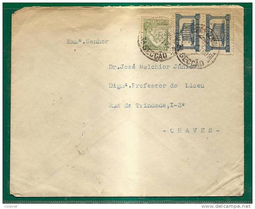 PORTUGAL - VF 1939  COVER  To CHAVES - Lettres & Documents