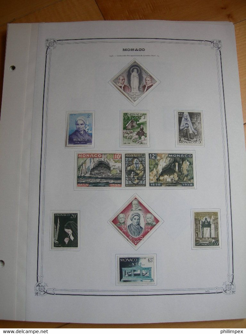 MONACO, COLLECTION ON ALBUM PAGES, USED / UNUSED, HIGH CATALOG VALUE!