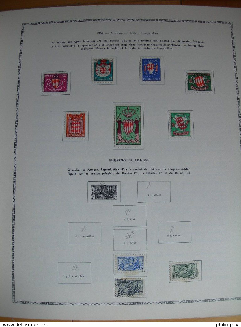 MONACO, GOOD COLLECTION ON THIAUDE PAGES, MOSTLY LH - Collections, Lots & Series