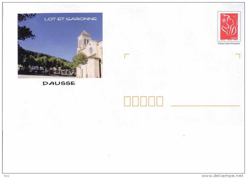 PAP DAUSSE (LOT ET GARONNE) : L'EGLISE Timbre "LAMOUCHE" - Prêts-à-poster:Overprinting/Lamouche