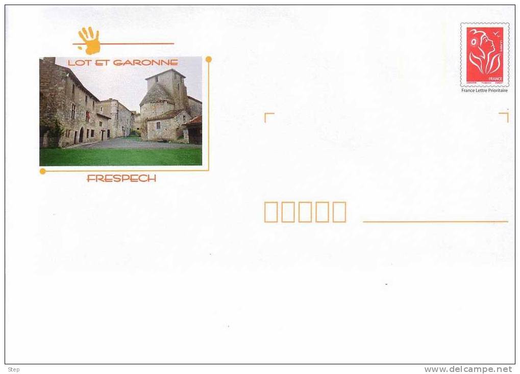 PAP FRESPECH (LOT ET GARONNE) : L'EGLISE Timbre "LAMOUCHE" - Prêts-à-poster:Overprinting/Lamouche
