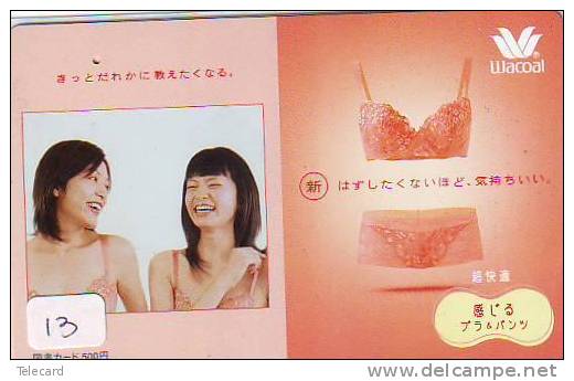 Telecarte Japan  * WACOAL * (13)  Sous Vetement Féminin Sexy Lady Bathclothes Mode - Mode