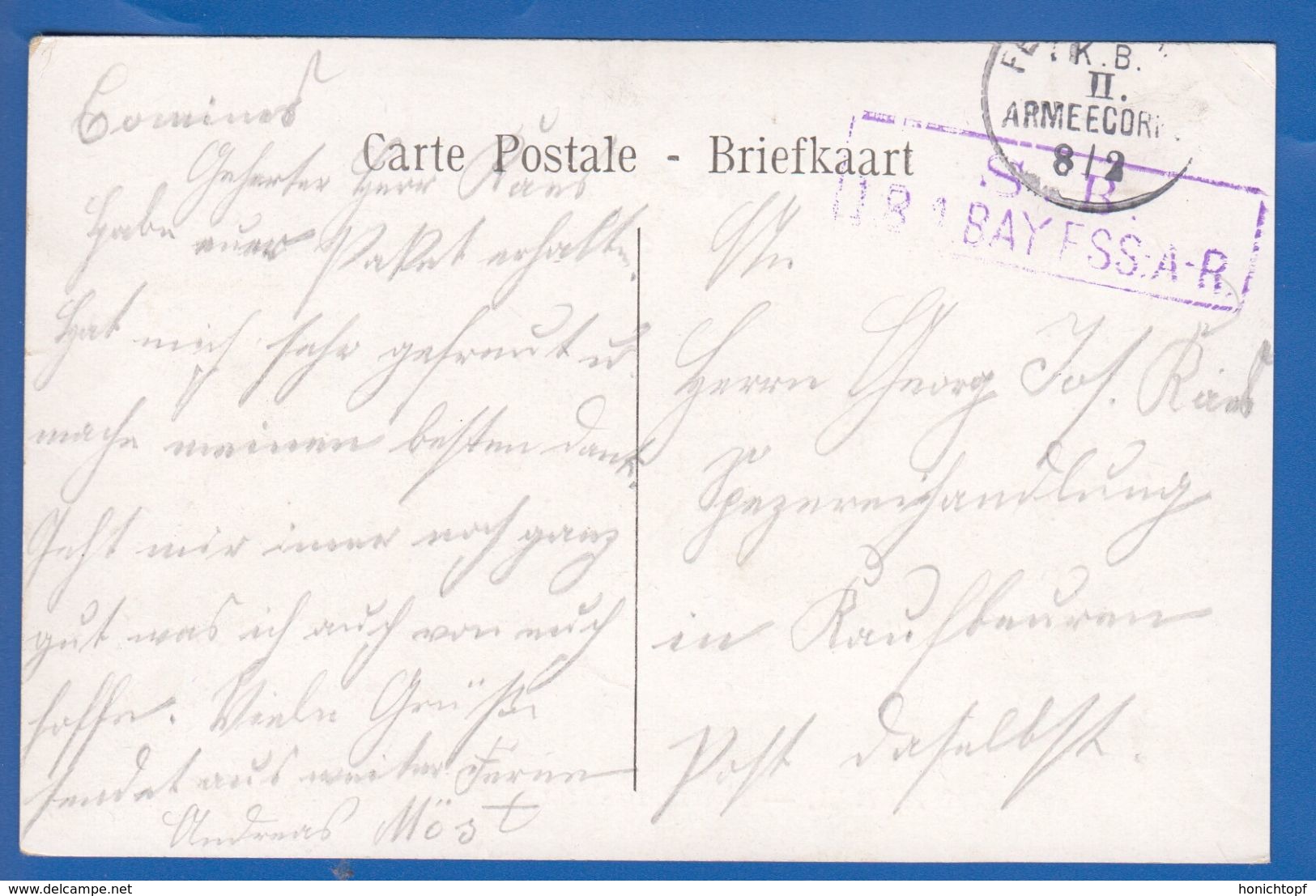 Belgien; Courtrai; Kortrijk; Hotel De Ville; Feldpost 1 WK. - Kortrijk