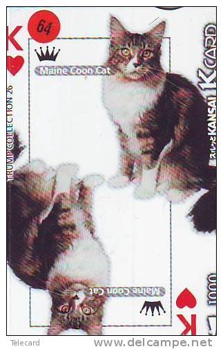 PLAYING CARD Speelkaart SPIEL KAART Carte à Jouer (64) Cat Katze  Chat - Games