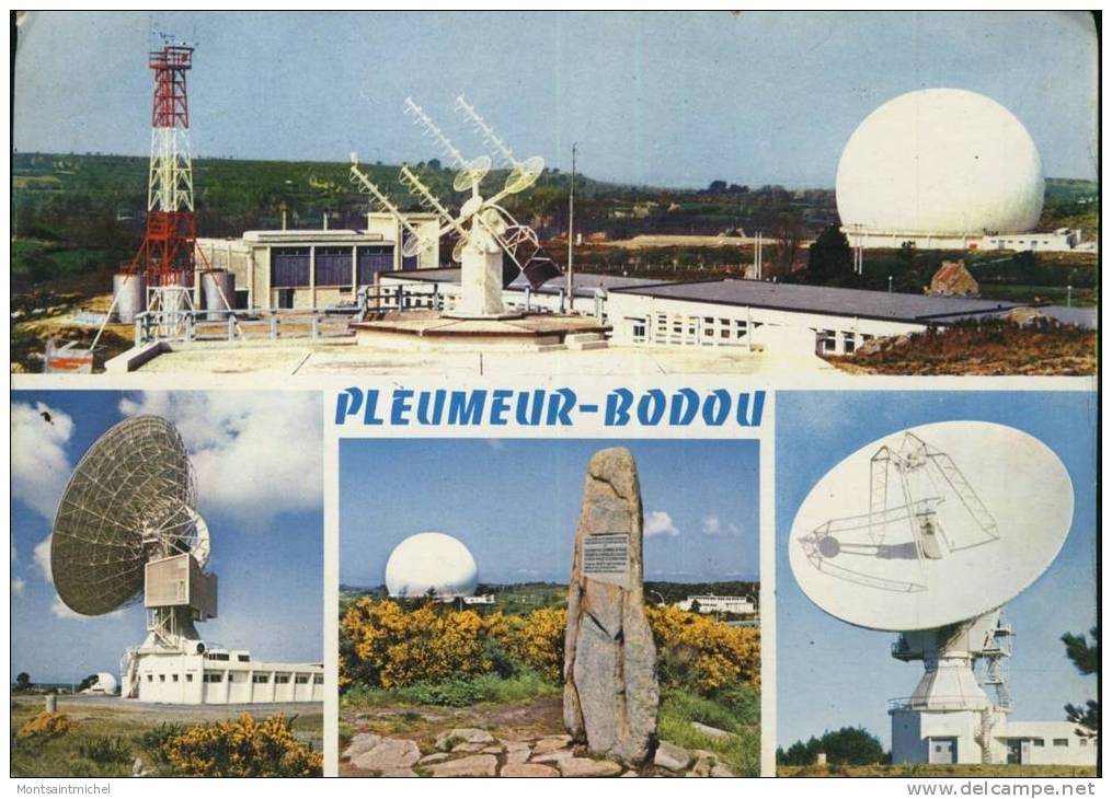 Pleumeur - Bodou. Côtes D´Armor 22. Centre De Télécommunications Par Satellites. Le Radôme, Le Menhir Et Les Antennes. - Pleumeur-Bodou