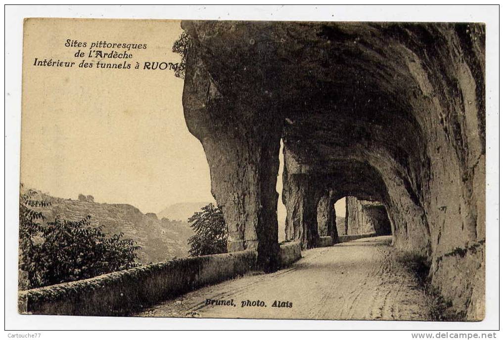 P1 - Sites Pittoresques De L'Ardèche - Intérieur Des Tunnels à RUOMS (1925) - Ruoms