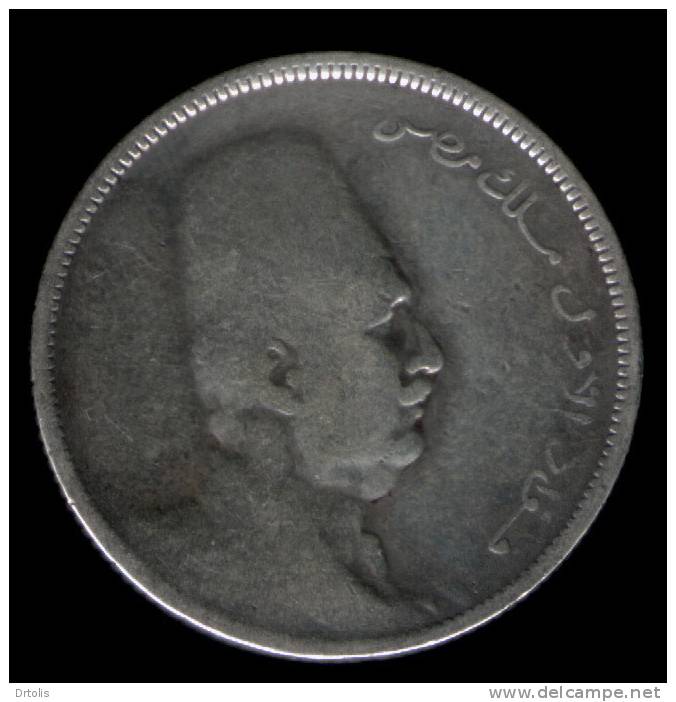 EGYPT / SILVER COIN / 1923 / 5 PT. / KING FOAD / 2 SCANS. - Egypte