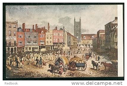 1905 Animated Postcard Market Place Reading Berkshire In 1823 - Ref 181 - Reading