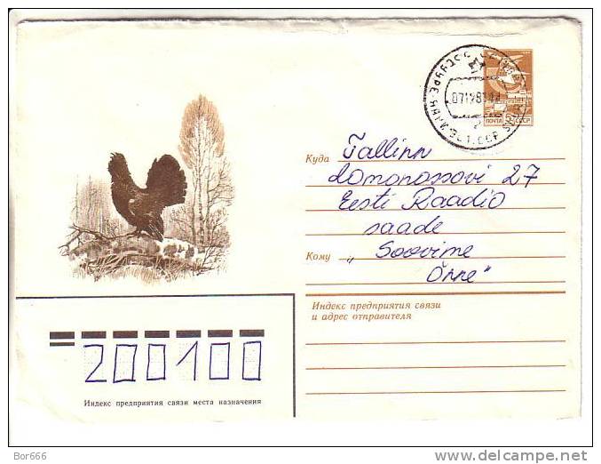 GOOD USSR Postal Cover 1983 - Capercaillie (used) - Gallinacées & Faisans