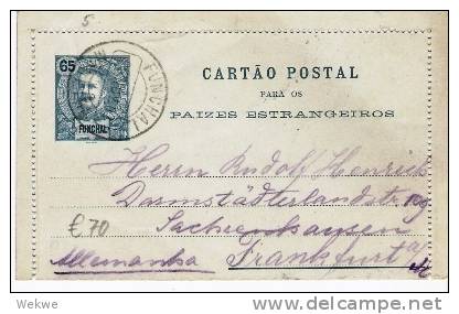 Mad008 -FUNCHAL - / K 5, Kartenbrief, Funchal 1902 Nach Frankfurt/M - Funchal