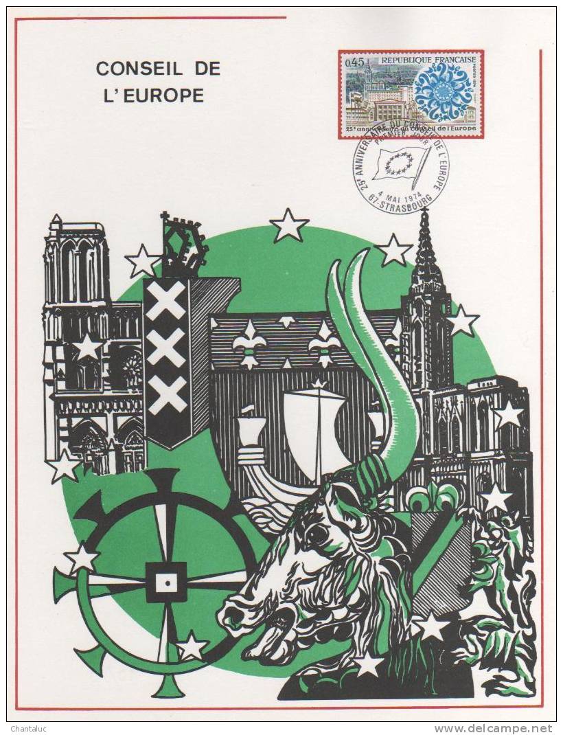 EPREUVE 1er JOUR Tiré A 70 Exemplaires CONSEIL DE L EUROPE 1974 - Souvenir Blocks & Sheetlets