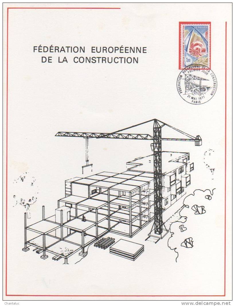 EPREUVE 1er JOUR Tiré A 66 Exemplaires FEDERATION EUROPEENNE DE LA CONSTRUCTION1977 - Souvenir Blocks & Sheetlets