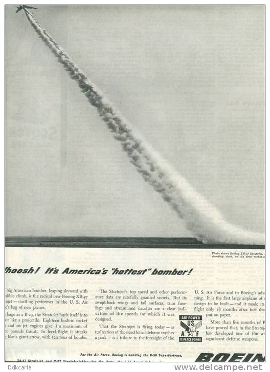 Pub - 1948 - Boeing - XB-47 America´s Hottest Bomber ! - Advertising