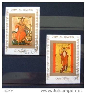 2 Blocs-timbres Non Dentelés : Tableaux Religieux : La Vie De Jésus. Umm-Al-Qiwain - Air Mail. Michel N° 976A-980A. - Religieux