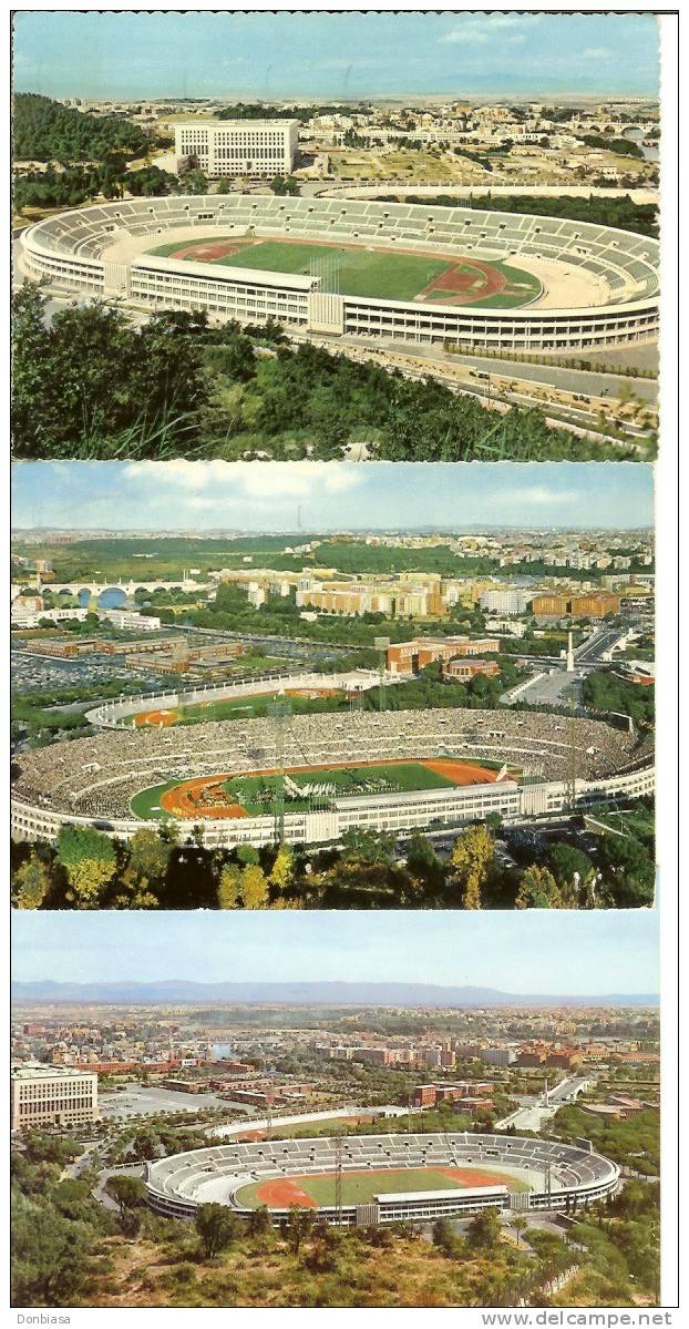 Stadio Olimpico (Roma): Lotto 3 Cartoline Differenti Viaggiate 1958/1967/1974 - Stades & Structures Sportives
